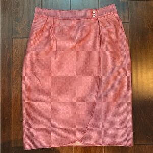 Vintage Missoni Red & White Checkered Pencil Skirt 100% Silk